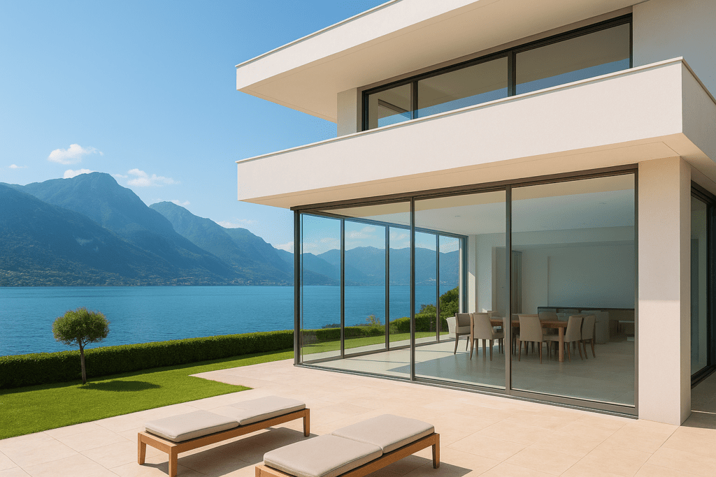 vetrate trasparente sul lago di garda