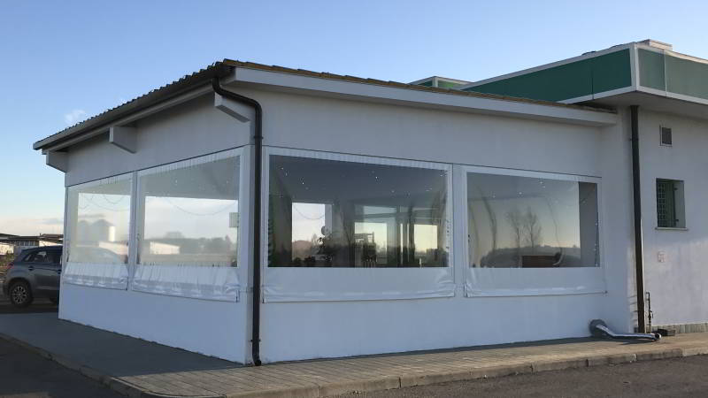 Chiusure per pergolati in telo pvc cristal