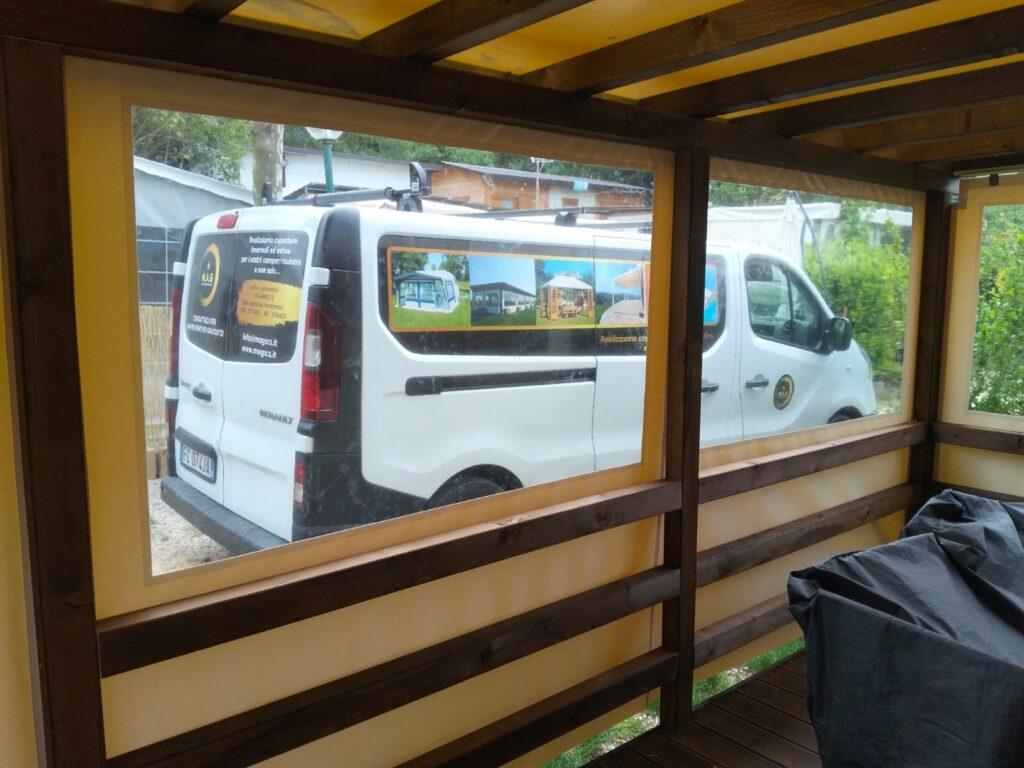 struttura invernale con telo in pvc cristal