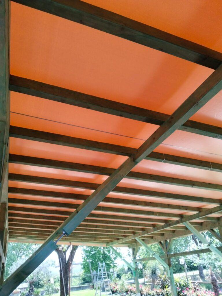 Telo PVC arancio per pergola