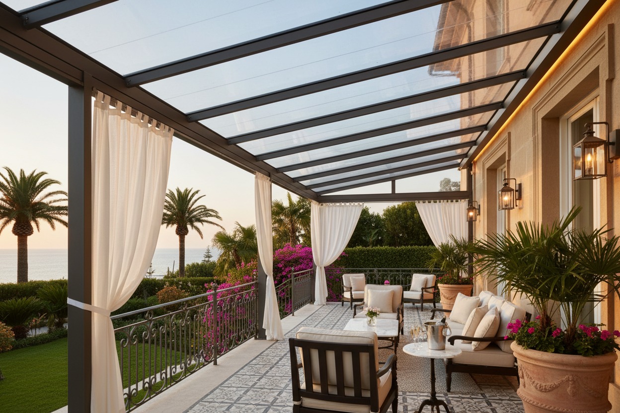 veranda con coperture in telo pvc